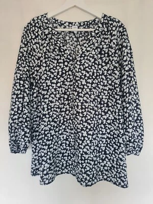 $63.83 • Buy John Lewis Blouse Top Size 18 Black And White Smock V Neck BNWT RRP£39