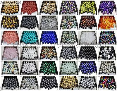 Natural Gemstone Round Spacer Loose Beads 4mm 6mm 8mm 10mm 12mm Assorted Stones • $1.24