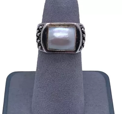 Michael Dawkins Sterling Silver/14Kt Mabe Pearl Ring Size-6.5 • $60