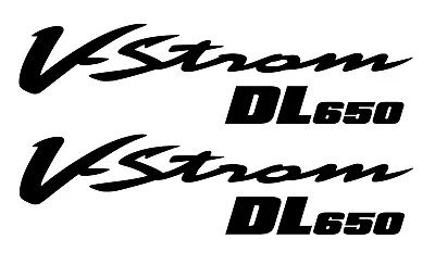 2X Suzuki V-Strom DL650 Logo High Gloss Black Vinyl Decals Sticker • £4.99