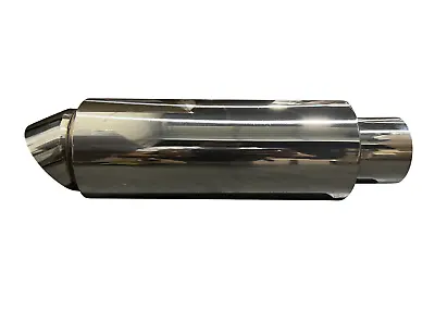Turn Down Dolphin Muffler Stainless Steel Universal 3  Inlet 3.5  Outlet Polish • $99.95