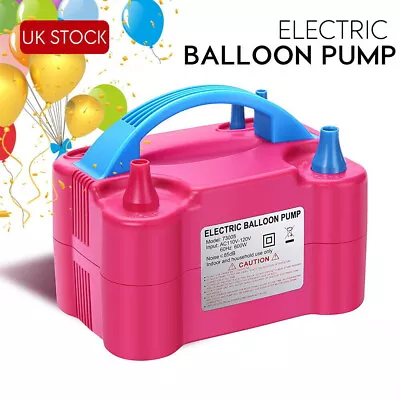 £14.19 • Buy 2 Nozzles Electric Pump Party Automatic Balloon Inflator Air Blower Portable