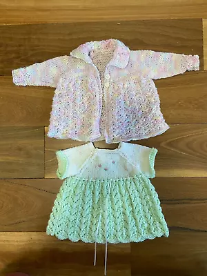 Vintage Knitted Doll Cardigan Handmade • $22.95