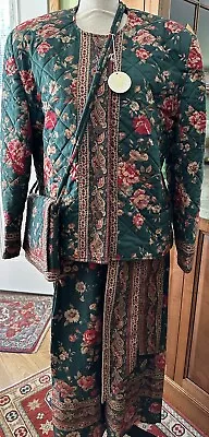 VTG. Fall Vera Bradley M Jacket Skirt Sash Crossbody Bag Set • $75