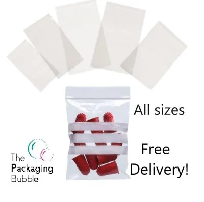 Grip Seal Bags Clear Poly Plastic Resealable Zip Lock Baggies Small Large Medium • £3.79