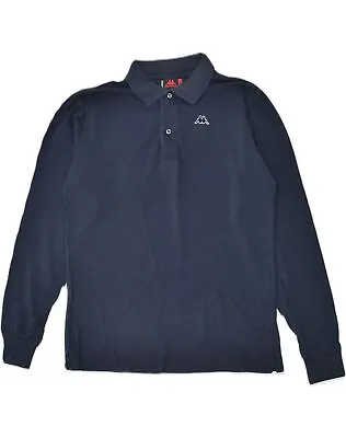 KAPPA Mens Long Sleeve Polo Shirt Small Navy Blue Cotton BW12 • £8.01