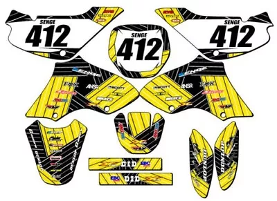 All Years JR 80 RACE SERIES Yellow Senge Graphics Kit Compatible With Suzuki • $135.15
