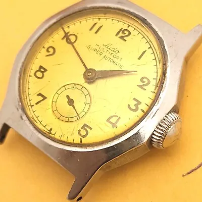 Te5: Rare 1940s Mido Super Automatic Gold Radium Dial Multifort Men's Watch 2fix • $65