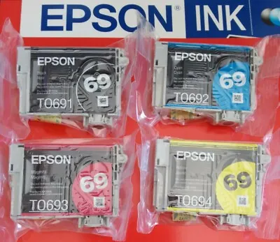 4 Genuine EPSON INK 69 T0691-T0694 NX400 415510 515 Workforce 600 610 615 500 • $39.89