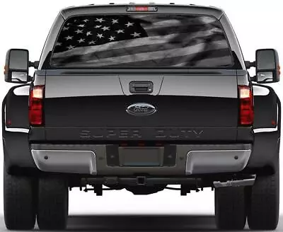 Black & White American Flag Rear Window Decal Sticker Car Truck SUV Van 778 • £61.91