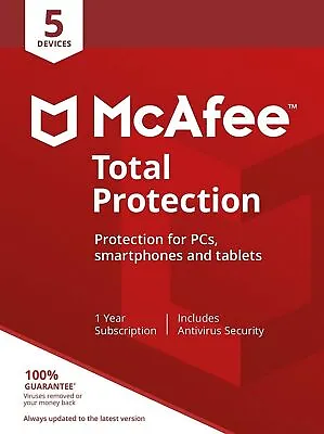 McAfee Total Protection 2024 5 Device 1 Year Antivirus Security 2024 Ready • $28.75