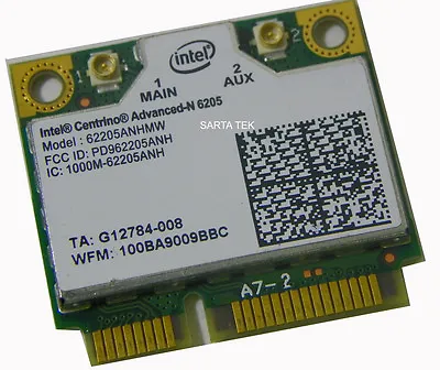  Intel Centrino Advanced-N 6205 62205ANHMW A/ B/g/n Dual Band PCIe Half • $8.92