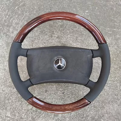 Mercedes W123 W124 W126 W201 R107 Wood And Leather Steering Wheel Remanufactured • $655