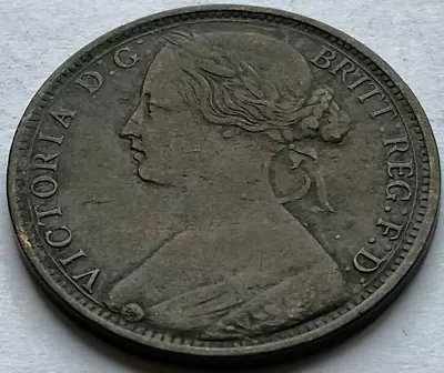 1862 Queen Victoria Bun Head 1 Penny Coin / Victorian 1d  /  #182 • £12.99