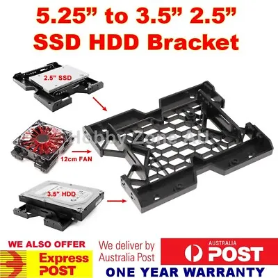 $12.85 • Buy 5.25 Inch To 3.5 2.5 Inch SSD HDD Adapter Rack Hard Drive Tray Mounting Bracket