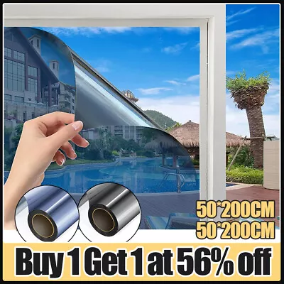 £0.99 • Buy One Way Mirror Window Film Reflective Home Privacy Solar Tint Foil Glass Sticker