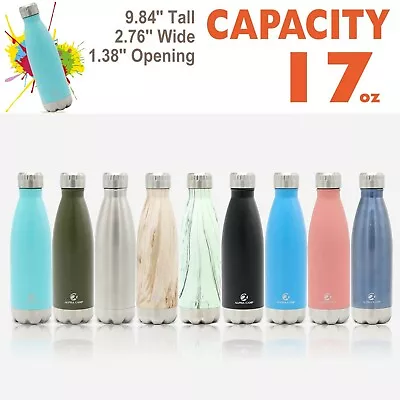 $8.99 • Buy 17 OZ Stainless Steel Water Bottle Metal Vacuum Insulated Sports Drinks Flask