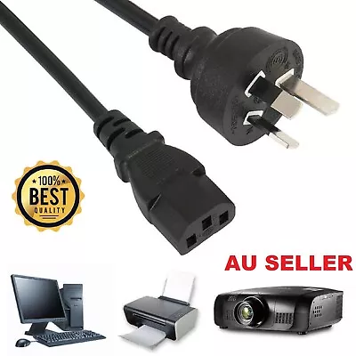 Power Cord Lead Cable 3 PIN AU Plug To IEC-C13 250V Computer TV Monitor Printer • $14.49