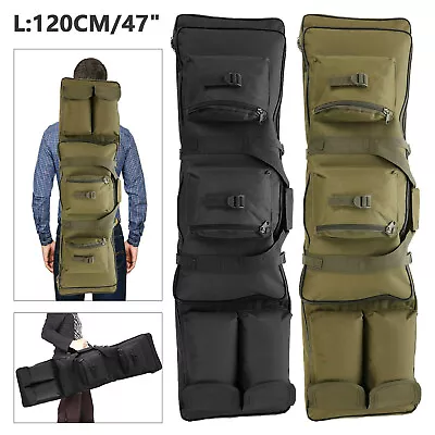 47 Waterproof Double Tactical Hunting Bag Shooting Padded Carry Case Air Rifle • £20.99