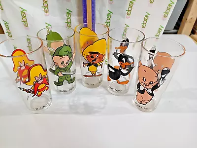 Lot Of 5 Looney Tunes 1973 Warner Bros Pepsi Collector Series Glasses 16 Oz • $52.87