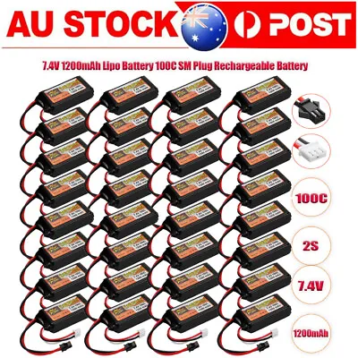 7.4V 1200mAh Lipo Battery SM Plug Rechargeable Battery For RC Car Boat Drone AU • $455.98