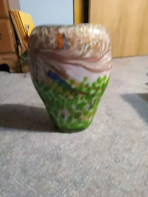 Vintage 12 In Spatter Art Glass Murano Vase • $20