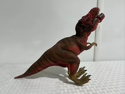 2011 RED Schleich Tyrannosaurus Rex Dinosaur T Rex Figure Toy Movable Jaw 7 H • $11.99