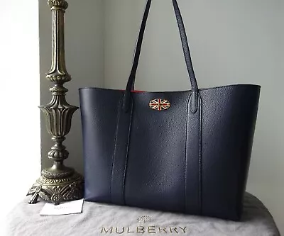 Mulberry Union Jack Flag Postmans Lock Bayswater Tote Handbag Oxford Blue Rare • £495