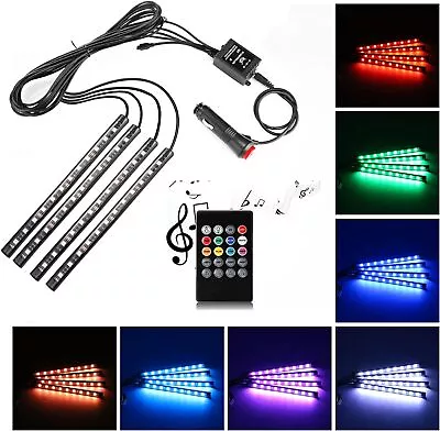 Car Interior Accessories RGB LED Floor Decorative Atmosphere Strip Lamp Lights • $9.85