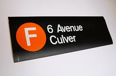 New York City Subway F Queens Boulevard 6 Ave Roll Sign R32 MTA NYC TA • $59.99