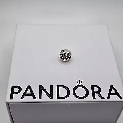 Genuine Pandora Pave Heart Ball Clip Charm ALE 925 #791053CZ • £16