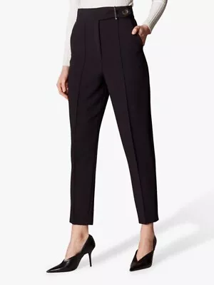 Karen Millen High Waist Tailored Trousers Black Size UK12 • £75