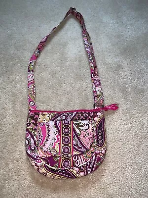 Vera Bradley Very Berry Pink Paisley Crossbody Purse Handbag Shoulder Bag Tote • $14.97