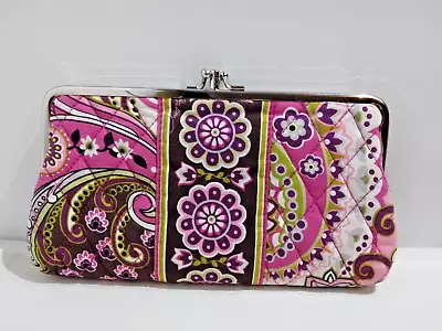 Vera Bradley Very Berry Paisley Double Kisslock Clasp Clutch Wallet • $17