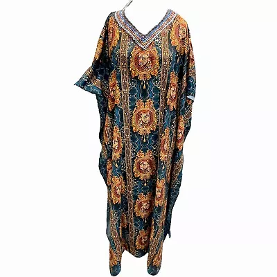 NEW Embellished Kaftans Silk Blend O/Size 22 24 26 28 30 Animal Print • $69