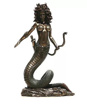 Medusa Gorgon Statue Nude Female Snakes Sculpture Figure Bronze Finish 8.66in • $88.90