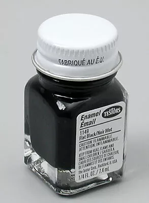 Testors 1/4 Oz Flat Black Enamel Model Paint 1149TT • $3.59