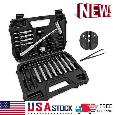 22Pc Pin Punch W/ Bench Block Double-Faced Hammer Steel Gunsmith Maintenance Set • $23.99