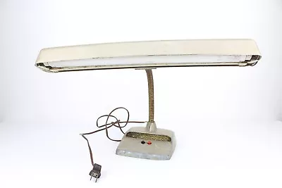 Vintage Adjustable Gooseneck Metal Light Brown Desk Lamp Tested & Works • $29.95