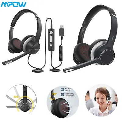 £19.49 • Buy Mpow USB/Bluetooth Headset On Ear Headphone Mic For PC Laptop Call Center Skype