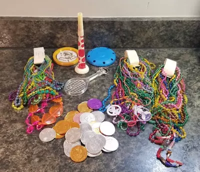 Vintage Mixed Lot Mardi Gras New Orleans Beads Tokens & Accessories 1970s-80s • $14.99