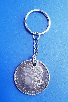 Vintage 1885 U.S. Morgan 90% Silver Dollar On Silver Tone Keychain  • $89