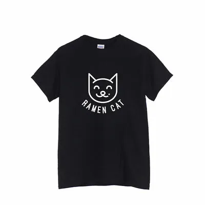 Ramen Cat T-shirt Funny Animal Lover Asian Noodle Clothing Gift • £13.99