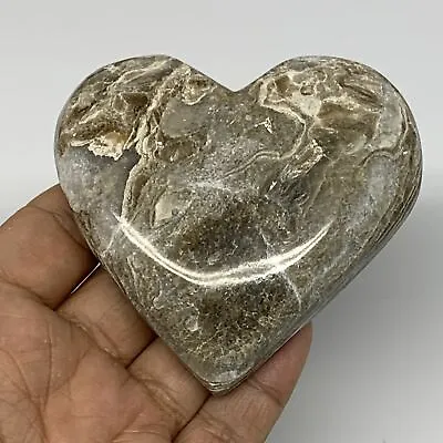 146.5g3 X3.1 X0.8  Natural Chocolate Gray Onyx Heart Polished @MoroccoB18800 • $9