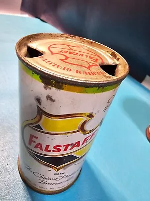 FALSTAFF FLAT TOP BEER CAN  W Grenadier St. Louis Mo LOGO On Top Of Can • $29.95