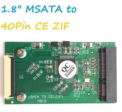 1.8'' MSATA Mini PCI-E SATA SSD To ZIF CE 40 Pin Adapter Card 3.3V PCB Module PC • £6.99