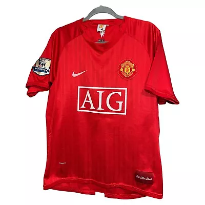 MANCHESTER UNITED 2007/2008 NIKE JERSEY SOCCER MENS Large RONALDO • $39.99