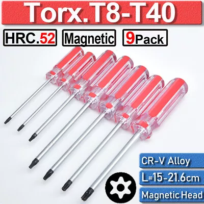 9Pcs Precision Magnetic Screwdriver Set HEAVY DUTY T8-T40 Torx Drive Repair Tool • $24.69