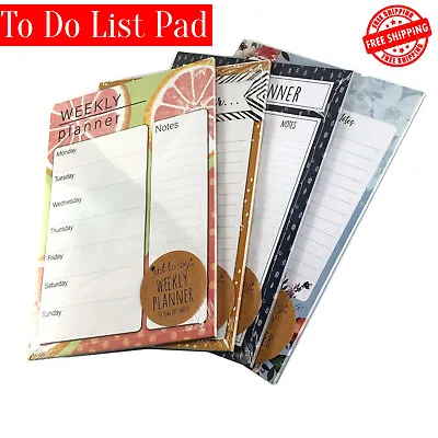 Weekly To DO List Pad Planner 52 Sheets Every Day Plan Organiser Kitchen Office • £3.71