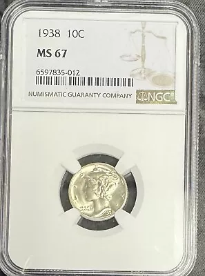 1938-S Mercury Dime MS67 NGC San Francisco Mint Nice Luster Buck N Go!! • $21.50